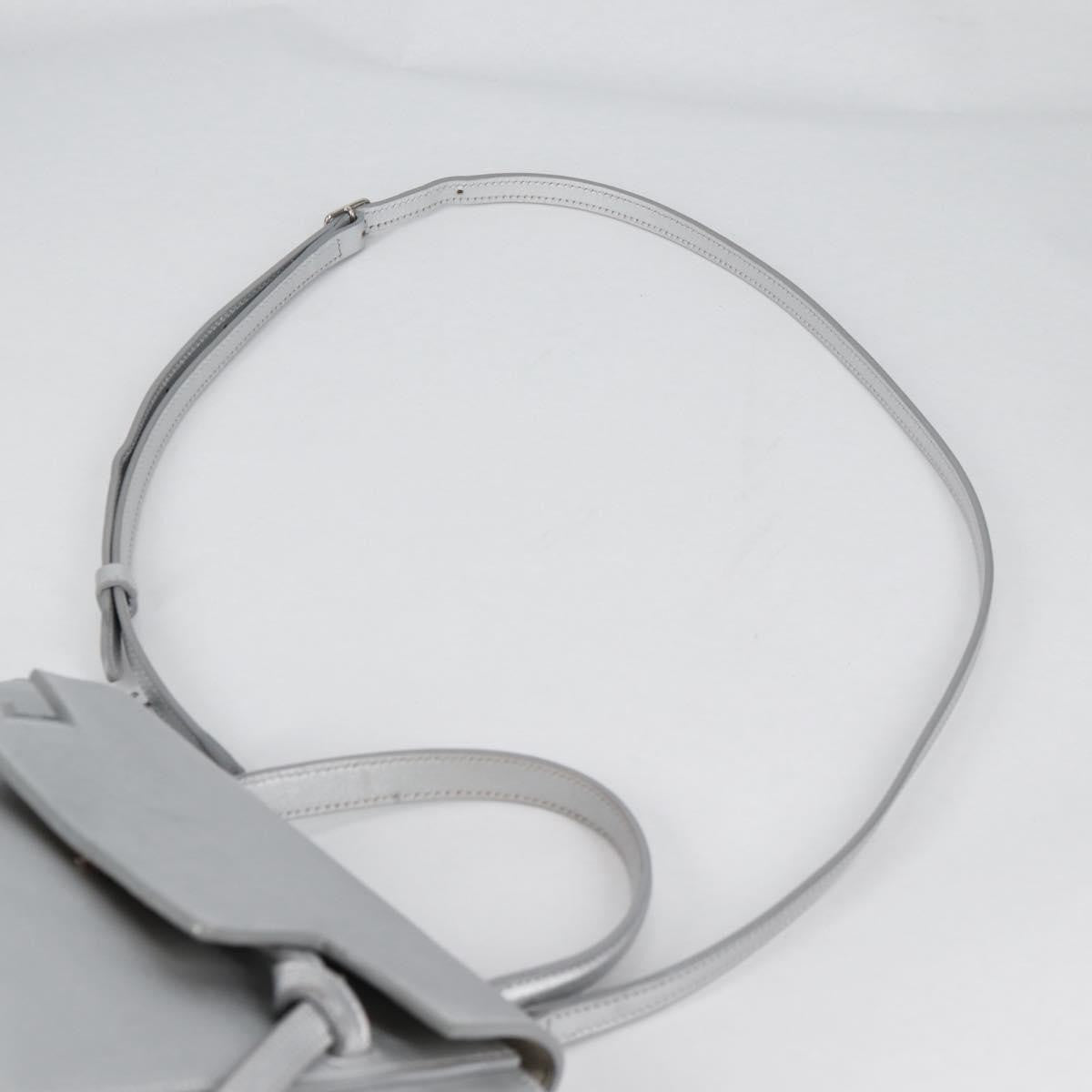 Celine Belt Bag Textured Leather, SILVER, LEATHER, Shoulder bag