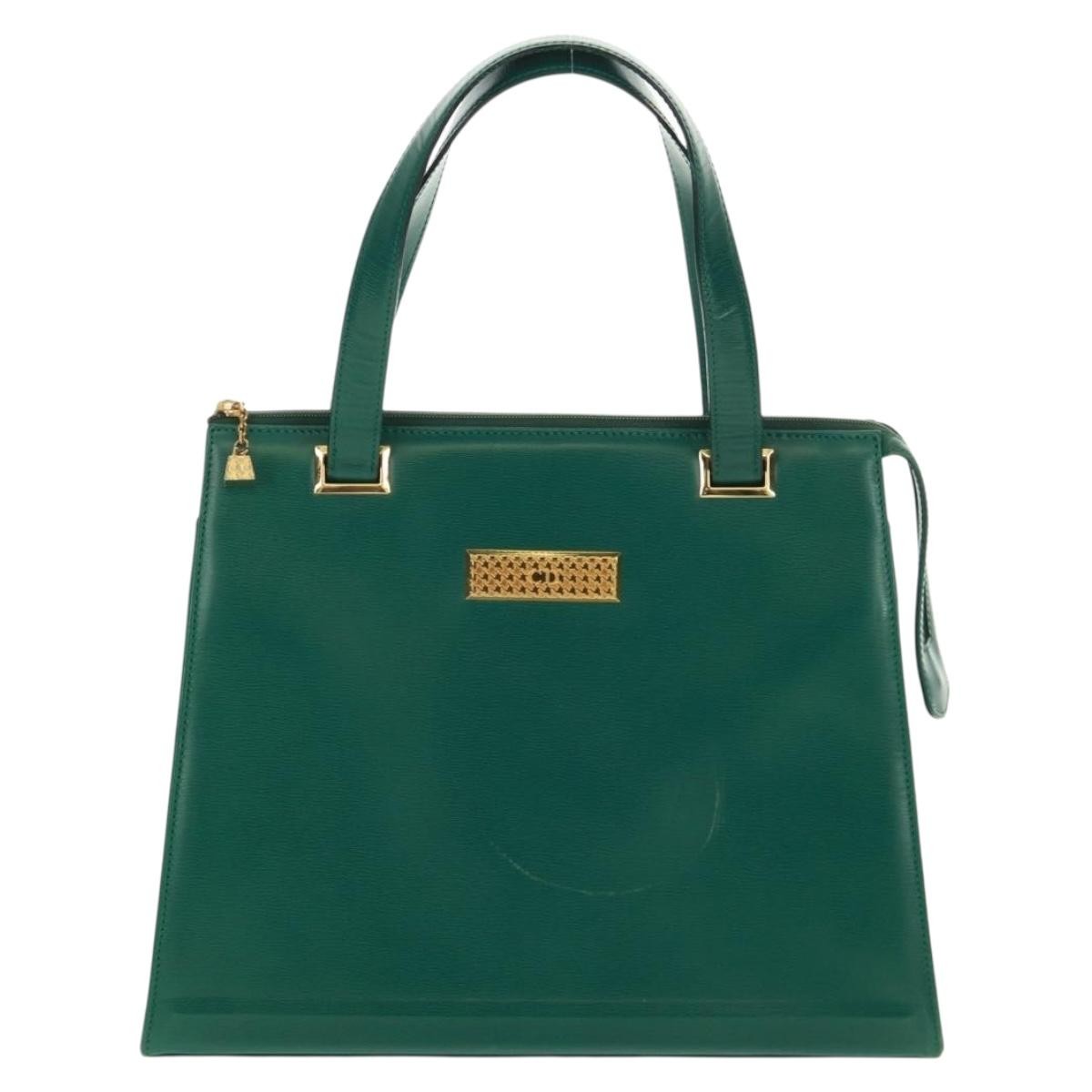 Christian Dior Vintage Handbag Leather, GREEN, LEATHER, Handbag