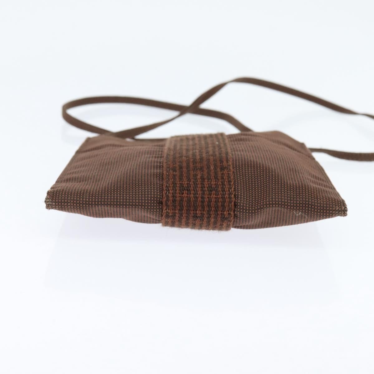 Hermes Herline Crossbody Canvas, BROWN, CANVAS, Clutche & pouche