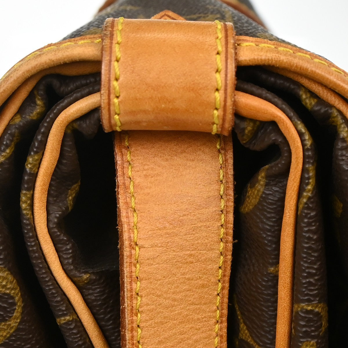 Louis Vuitton Saumur Handbag Monogram Canvas, Brown, Canvas, Shoulder Bag