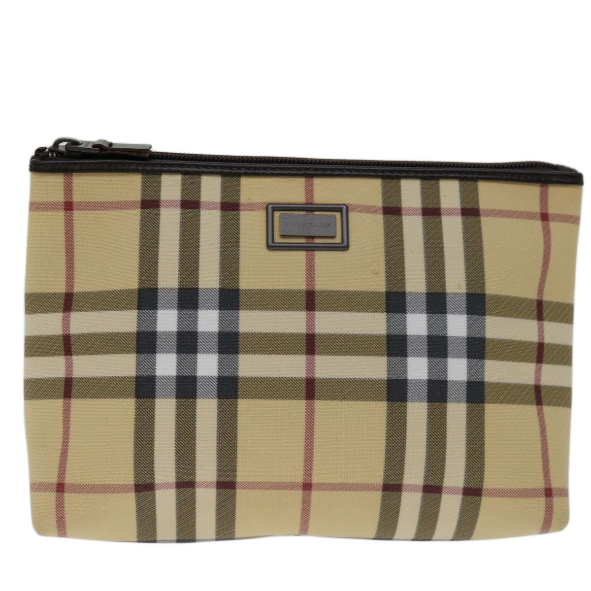 Burberry Nova check Pochette Canvas, BEIGE, CANVAS, Clutche & pouche