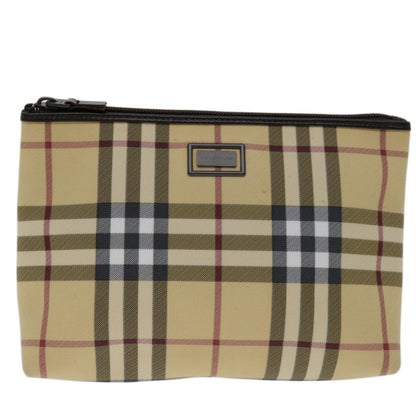 Burberry Nova check Pochette Canvas, BEIGE, CANVAS, Clutche & pouche