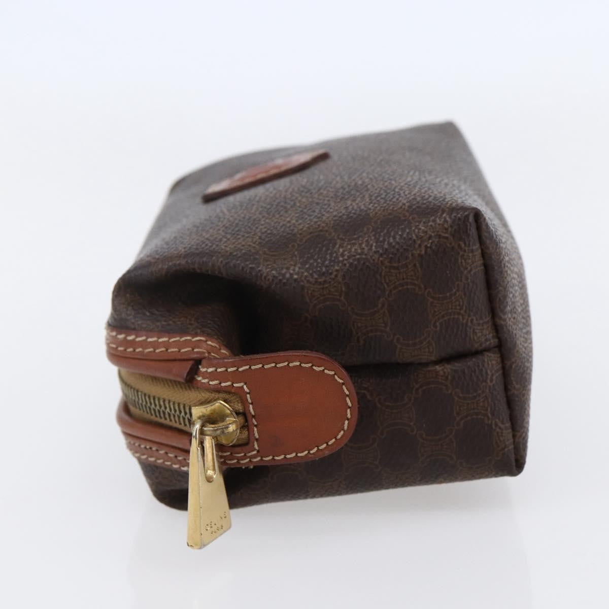 Celine Macadam Pochette Canvas and Leather, BROWN, CANVAS, Clutche & pouche