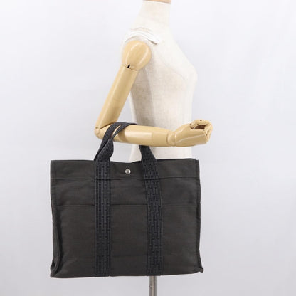 Hermes Fourre-tout Herline Canvas, GRAY, CANVAS, Tote bag