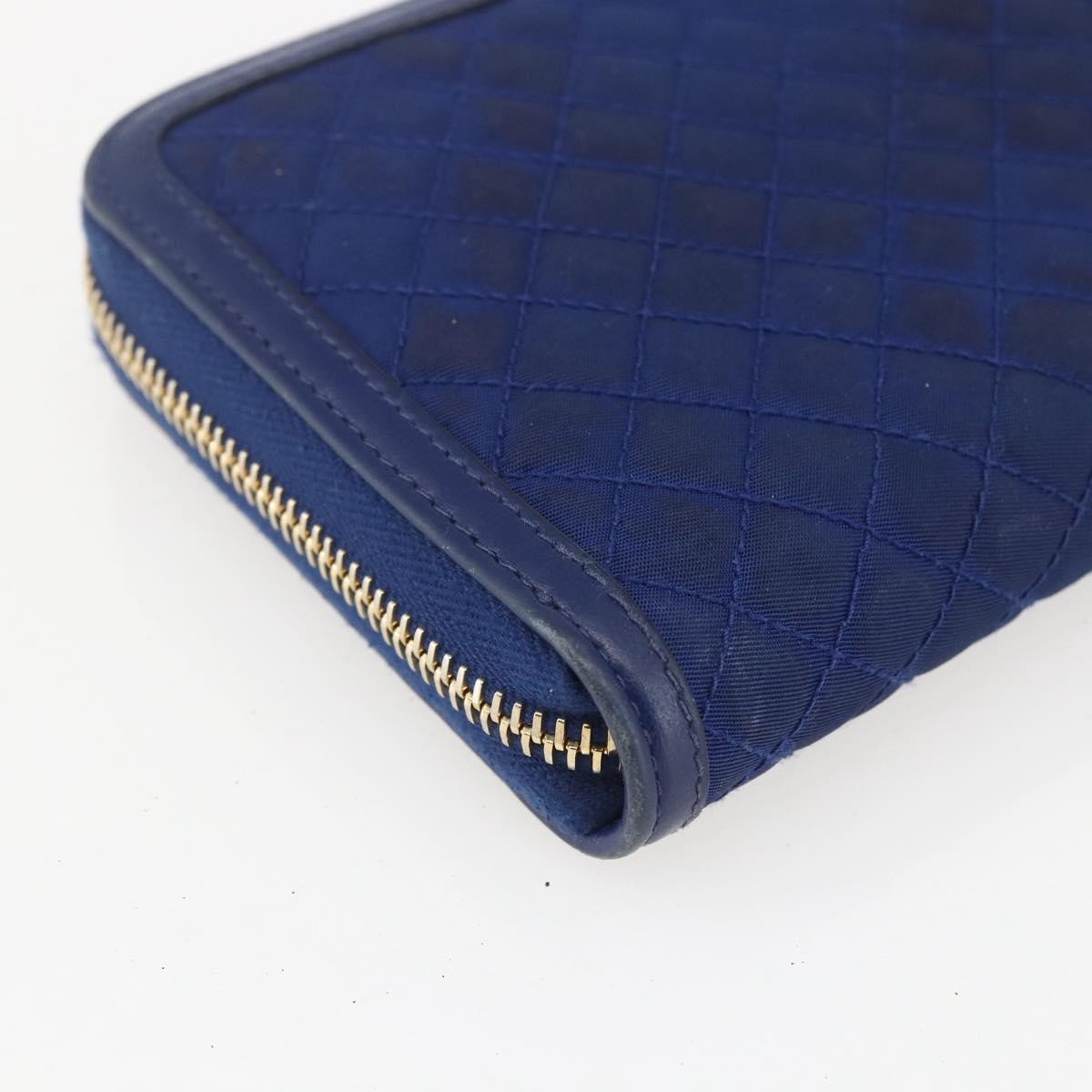 Prada Zip Around Organizer Wallet Saffiano Leather with Applique, BLUE, LEATHER, Wallets