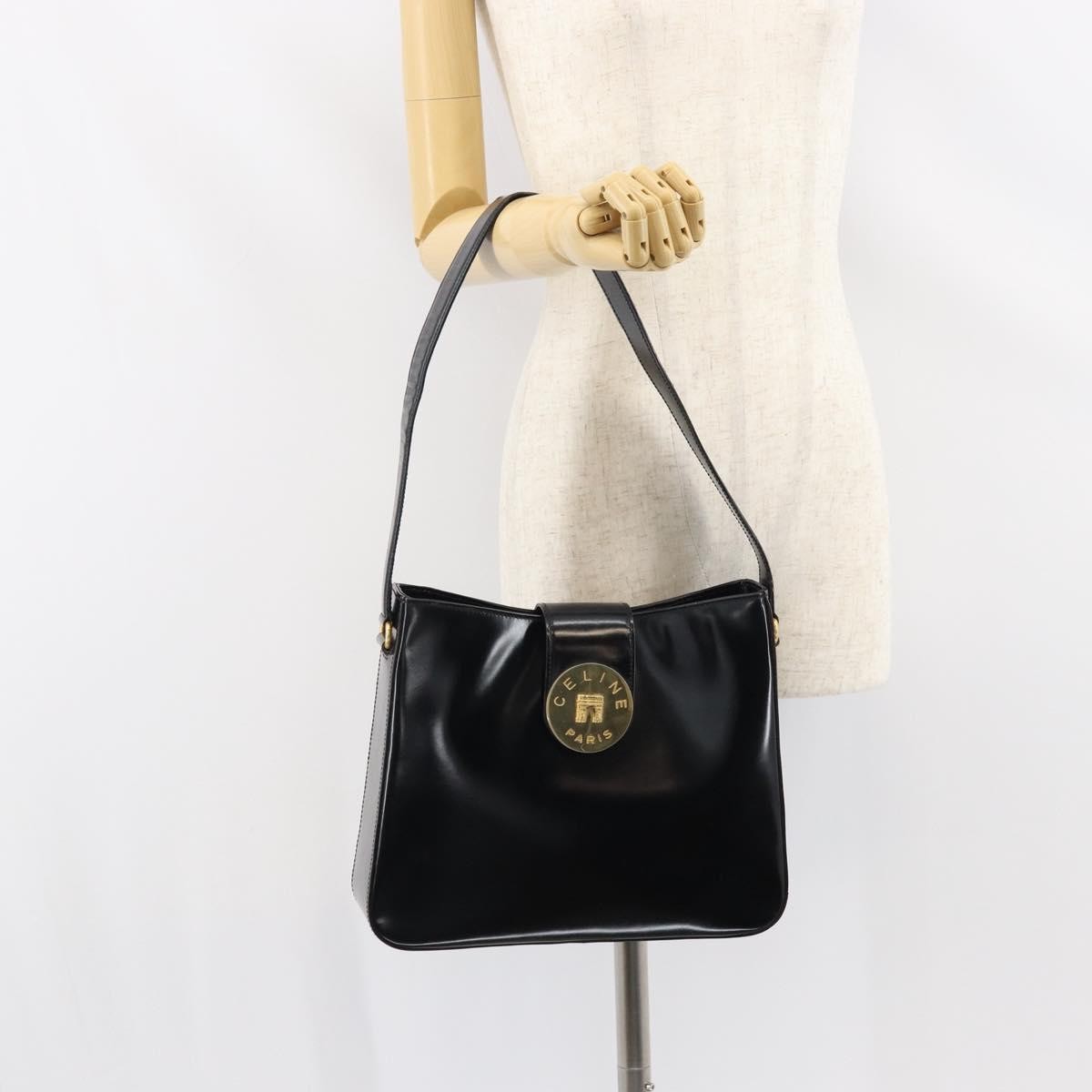 Celine Handbag Patent leather, BLACK, PATENT_LEATHER, Shoulder bag