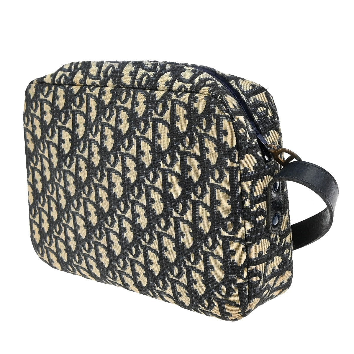 Christian Dior Vintage Trotter Shoulder Bag Canvas, BLUE, CANVAS, Shoulder bag