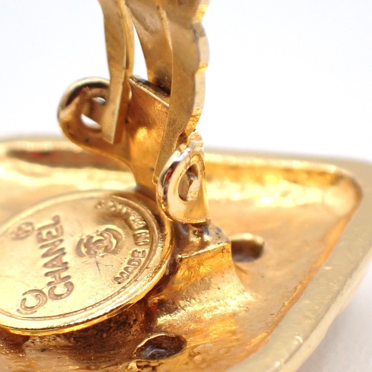 Chanel Vintage CC Diamond Shape Clips-On Earrings Gold-Plated, GOLD, GOLD_PLATED, Earrings