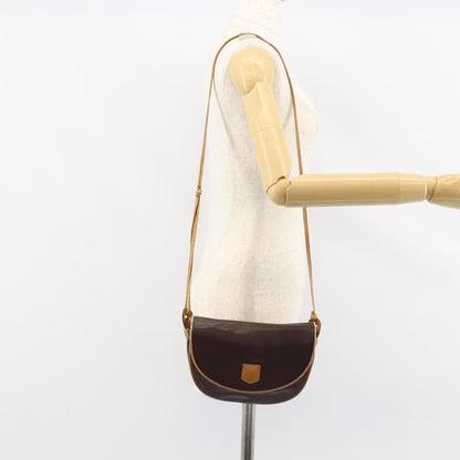 Celine Vintage Shoulder Bag Leather, BROWN, LEATHER, Shoulder bag