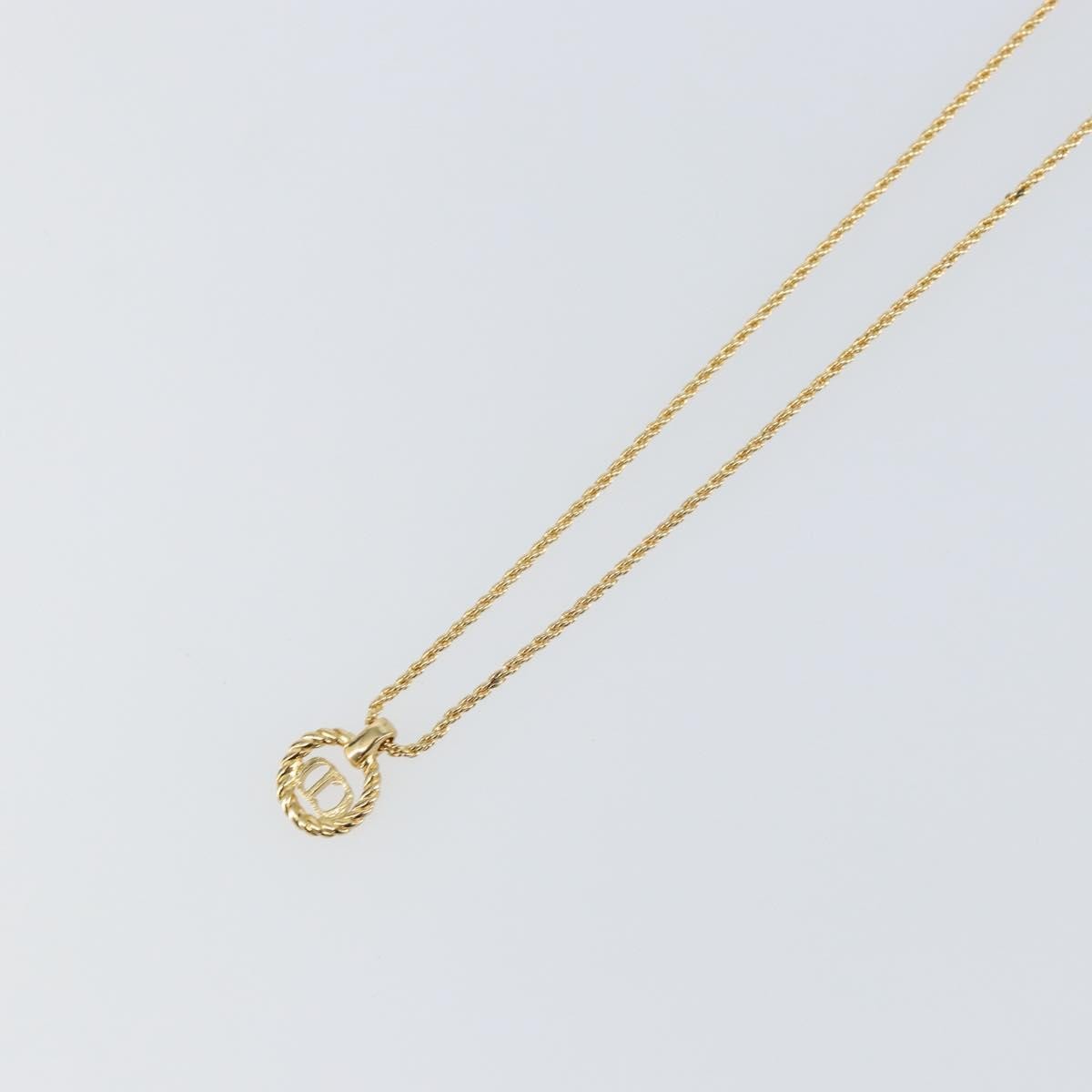 Christian Dior CD Pendant Necklace Metal, GOLD, METAL, Necklace