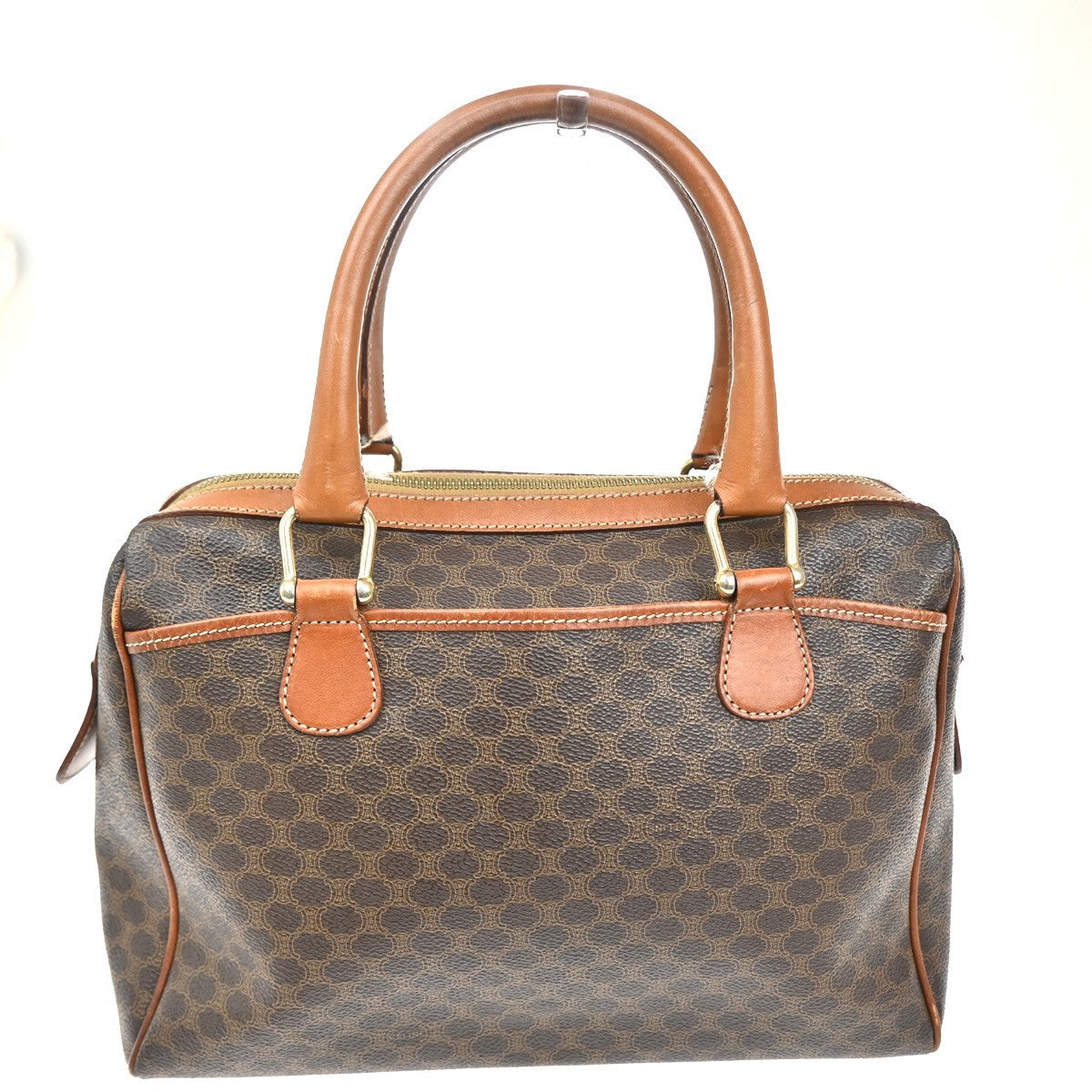 Celine Macadam Handbag Macadam with leather, BROWN, PVC, Handbag