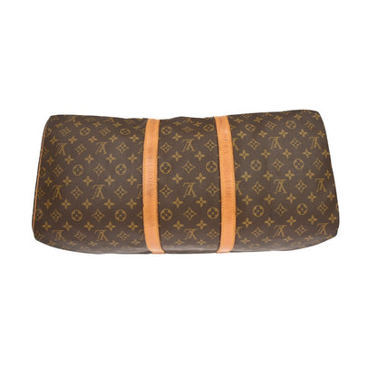 Louis Vuitton Keepall Bag Monogram Canvas, BROWN, CANVAS, Travel bag