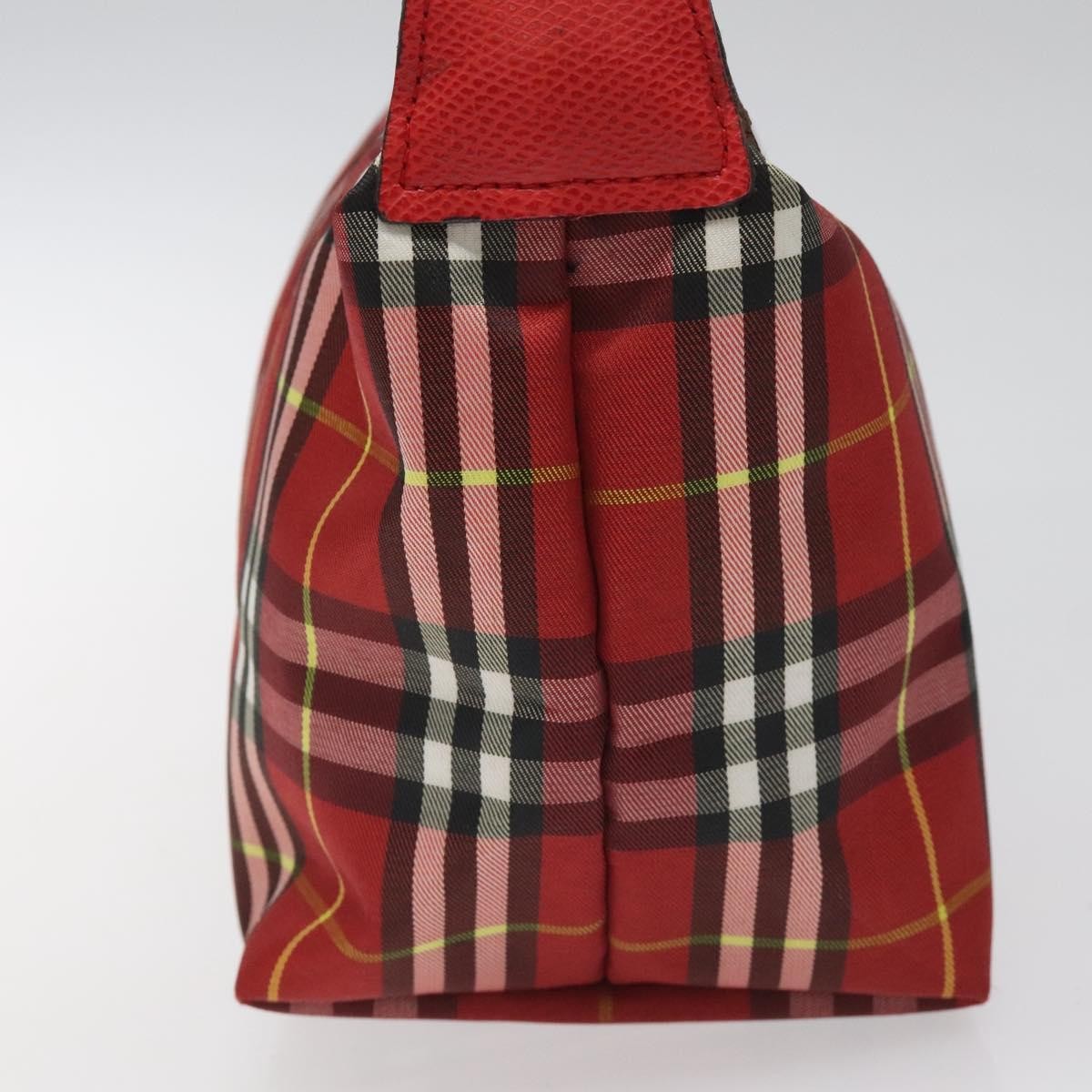 Burberry Nova Check Handbag Leather and Nylon, Red, Nylon, Handbag