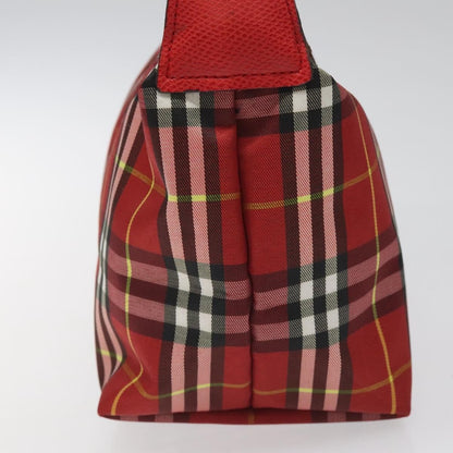 Burberry Nova Check Handbag Leather and Nylon, Red, Nylon, Handbag