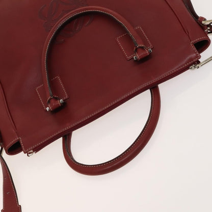 Loewe Vintage Anagram Tote Leather, Burgundy, Leather, Tote Bag