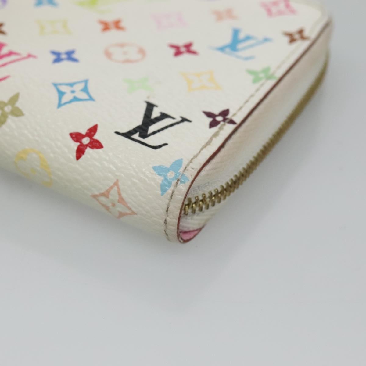 Louis Vuitton Porte-Monnaie Zippy Wallet Monogram Multicolor, White, Canvas, Wallet