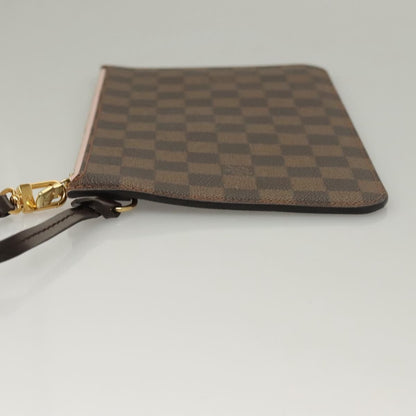 Louis Vuitton Neverfull Pochette Damier, BROWN, CANVAS, Tote bag