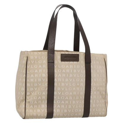 Bvlgari B.Zero1 Logomania Bag Canvas with Leather, Beige, Canvas, Tote Bag