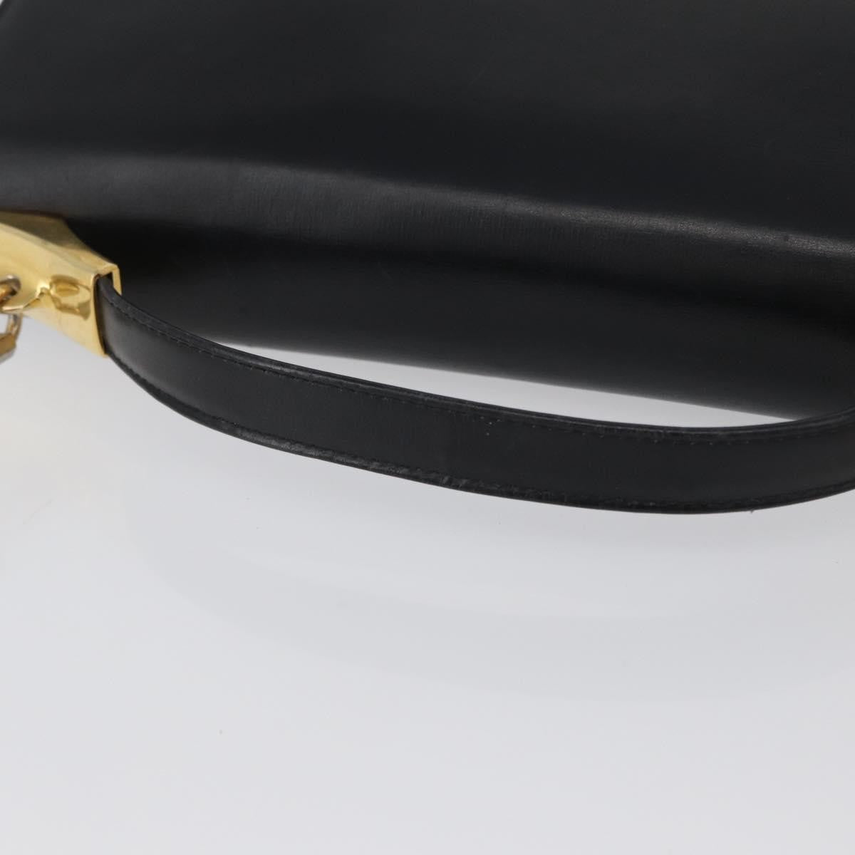Christian Dior Vintage CD Logo Shoulder Bag Leather, BLACK, LEATHER, Shoulder bag