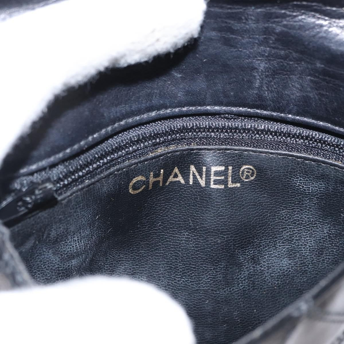 Chanel Vintage Flap Belt Bag Quilted Leather, BLACK, LEATHER, Clutche & pouche