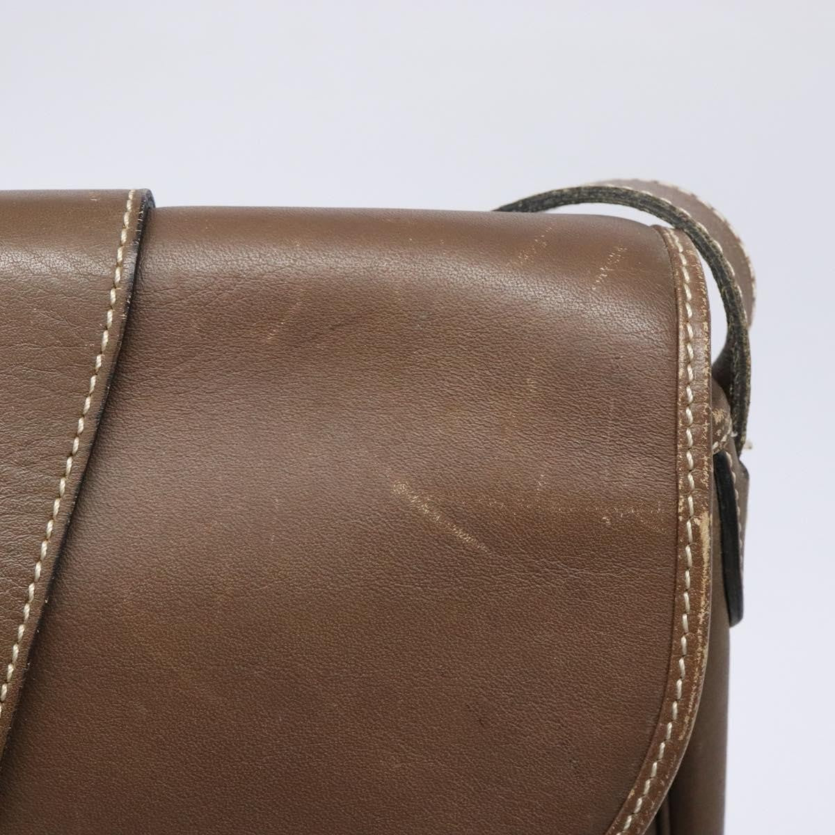 Christian Dior Vintage CD Flap Shoulder Bag Leather, BROWN, LEATHER, Shoulder bag