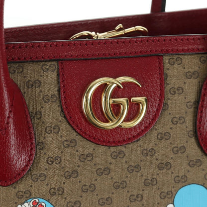 Gucci Doraemon Tote Printed Mini GG Coated Canvas, Beige, Canvas, Tote Bag