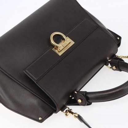 Salvatore Ferragamo Sofia Satchel Leather, BROWN, LEATHER, Handbag