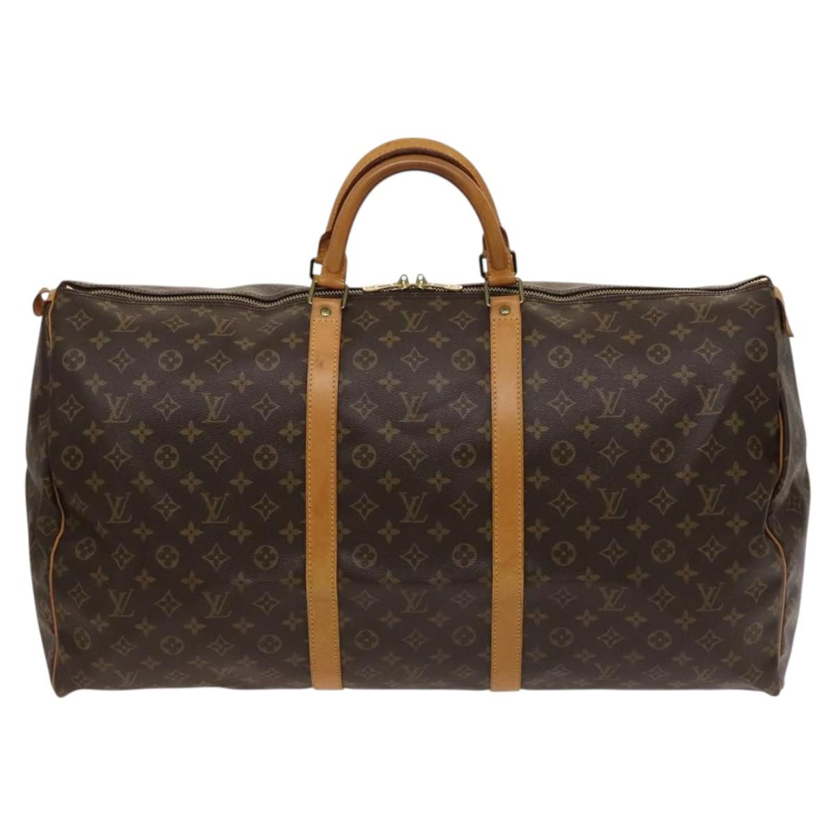 Louis Vuitton Keepall Bag Monogram Canvas, BROWN, CANVAS, Travel bag