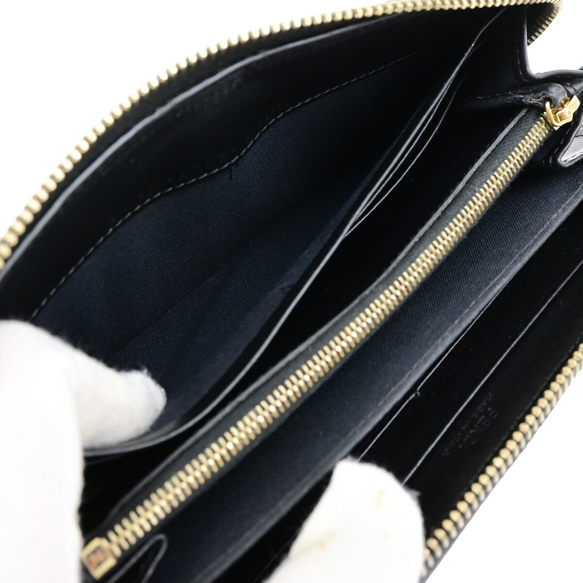 Fendi F is Fendi Zip Around Wallet Leather, BLACK, LEATHER, Wallets