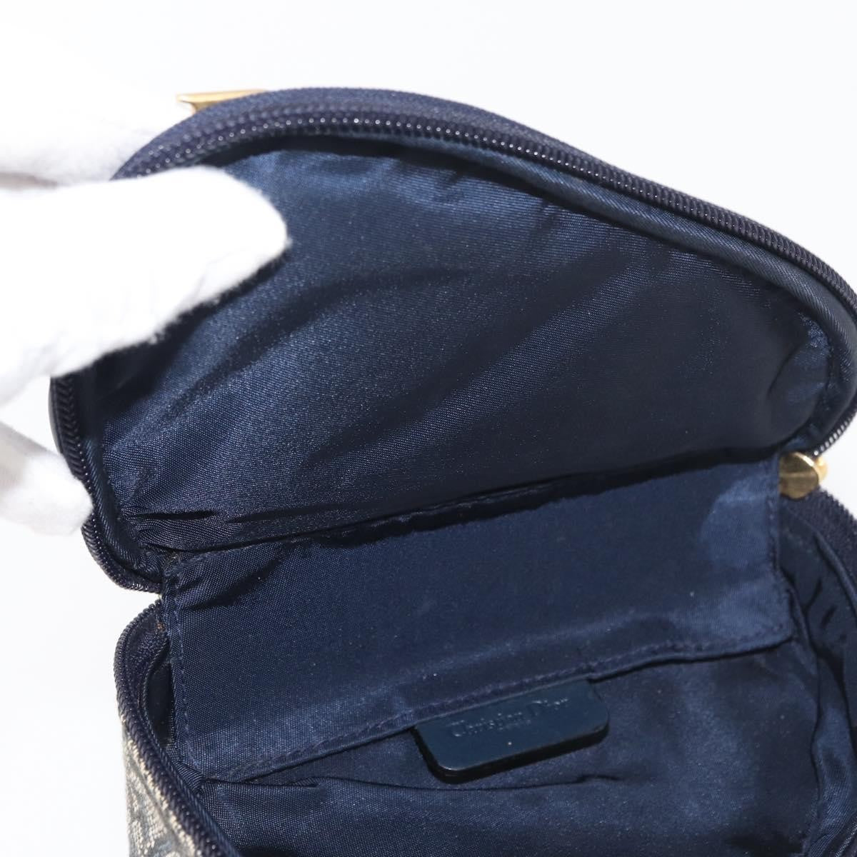 Christian Dior Vintage Saddle Coin Purse Diorissimo Canvas, Navy, Canvas, Clutch