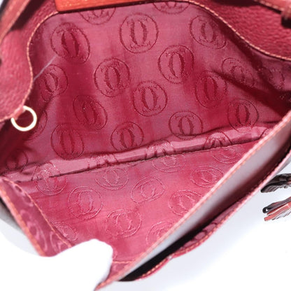 cartier Must de Cartier Shoulder Bag Leather, BURGUNDY, LEATHER, Shoulder bag