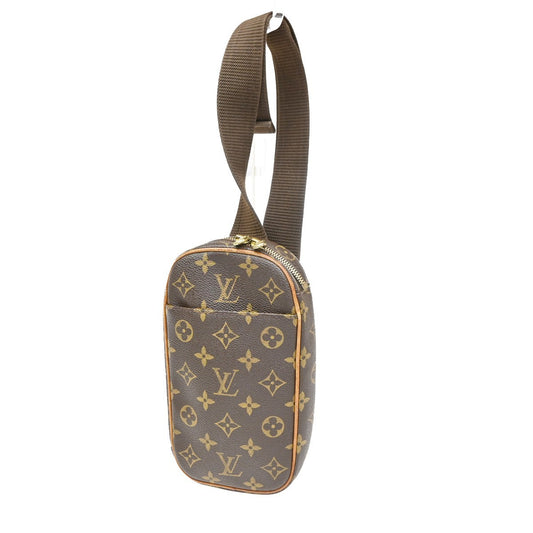 Louis Vuitton Pochette Gange Monogram Canvas, BROWN, CANVAS, Clutche & pouche