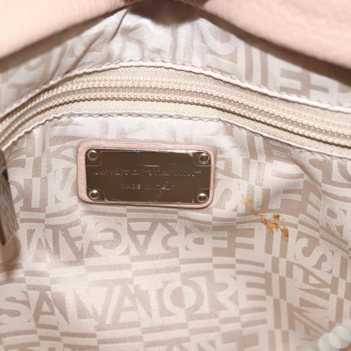 Salvatore Ferragamo Gancini handbag Leather, PINK, LEATHER, Handbag