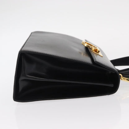 Salvatore Ferragamo Convertible Top Handle Bag Leather, BLACK, LEATHER, Handbag