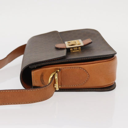 Celine Macadam Shoulder Bag PVC Leather, BROWN, CANVAS, Shoulder bag