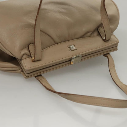 Celine Handbag Leather, BEIGE, LEATHER, Handbag