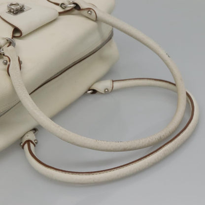 Salvatore Ferragamo Gancini Buckle Shoulder Bag Leather, WHITE, LEATHER, Shoulder bag