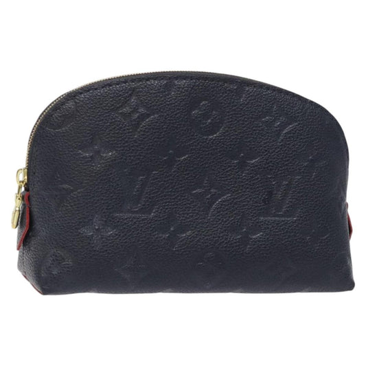 Louis Vuitton Cosmetic Pouch Monogram Empreinte Leather, NAVY, LEATHER, Toiletry Case