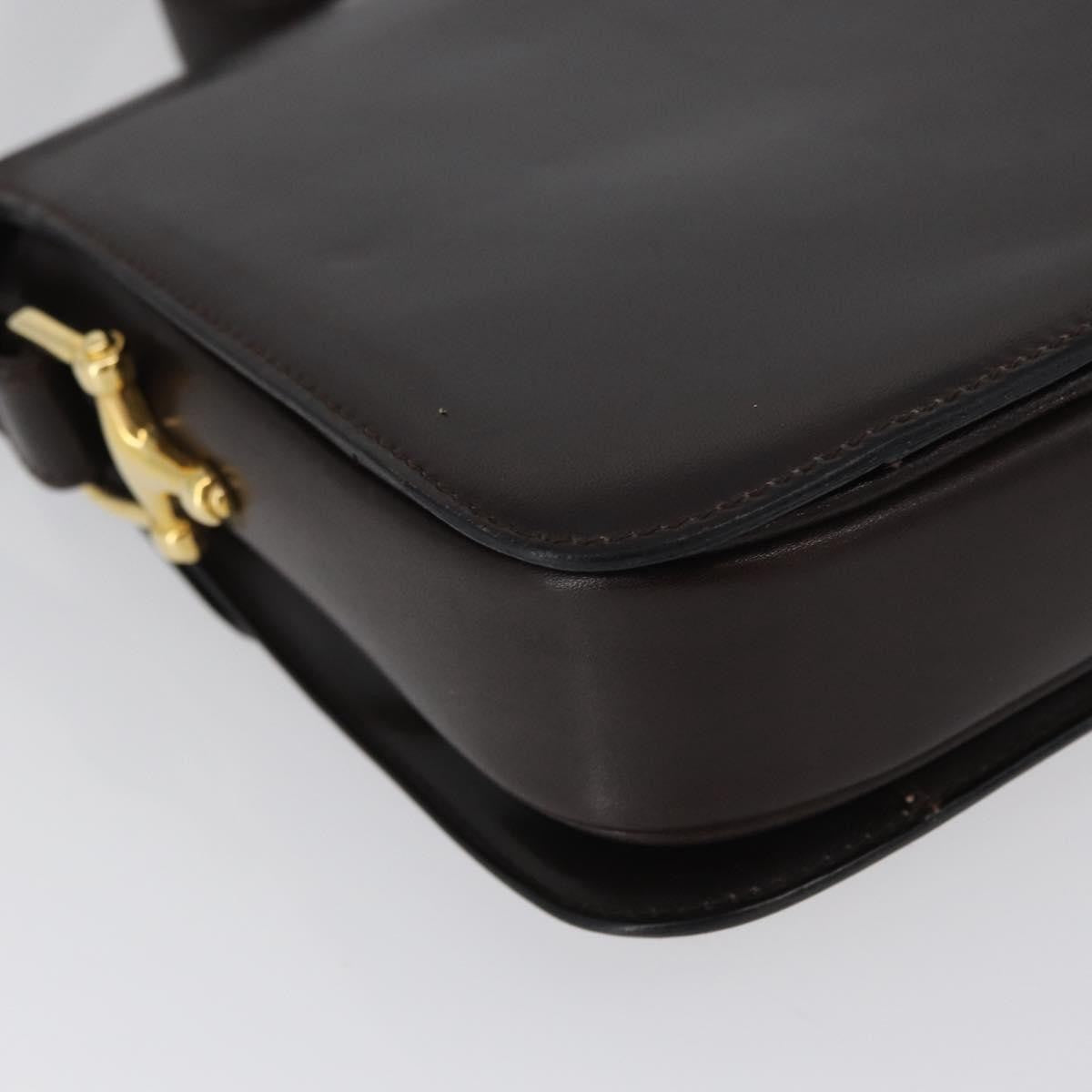 Celine Vintage Shoulder Bag Leather, BROWN, LEATHER, Shoulder bag