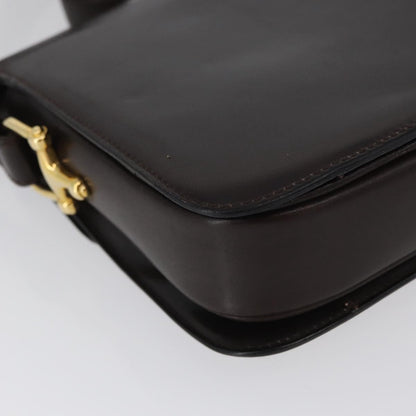 Celine Vintage Shoulder Bag Leather, BROWN, LEATHER, Shoulder bag