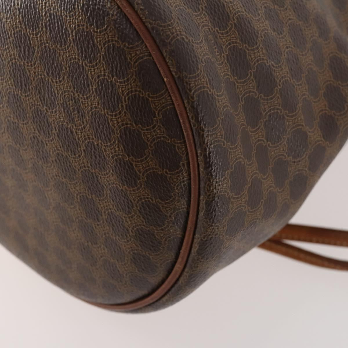 Celine Vintage Macadam Backpack Canvas and Leather, Brown, Canvas, Backpack