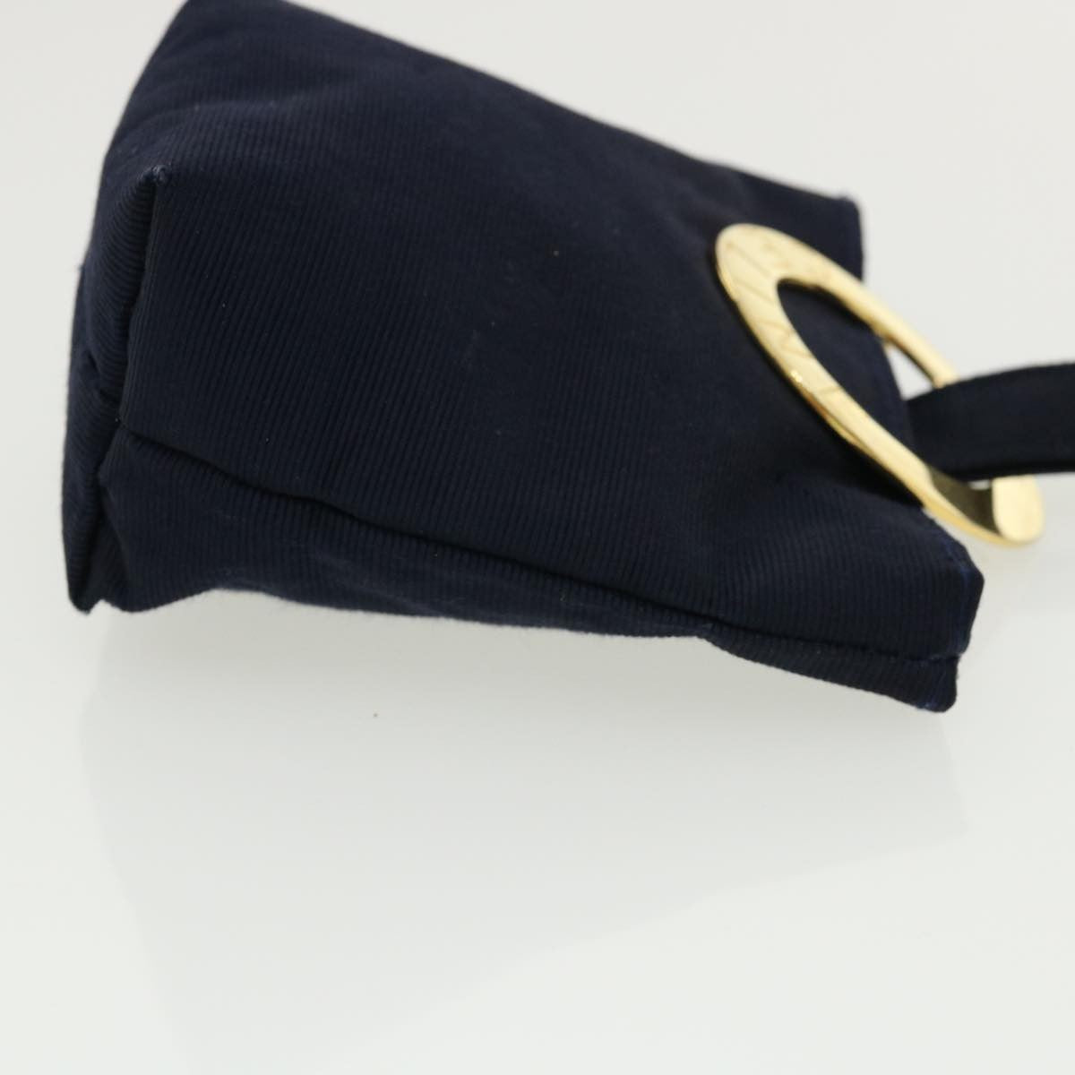 Celine Circle Logo Pouch Nylon, NAVY, CANVAS, Clutche & pouche