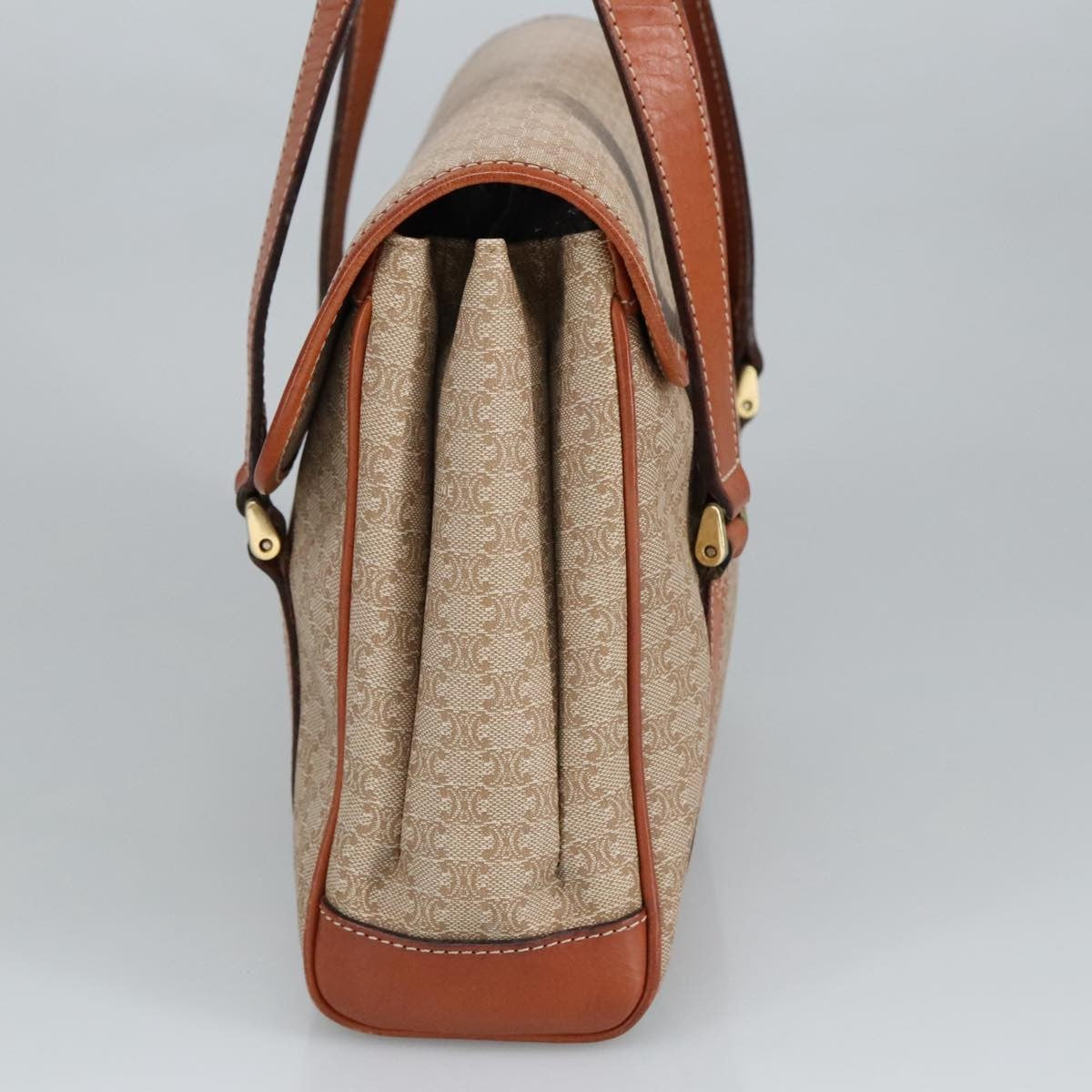 Celine Vintage Macadam Handbag Macadam, BEIGE, PVC,CANVAS, Handbag