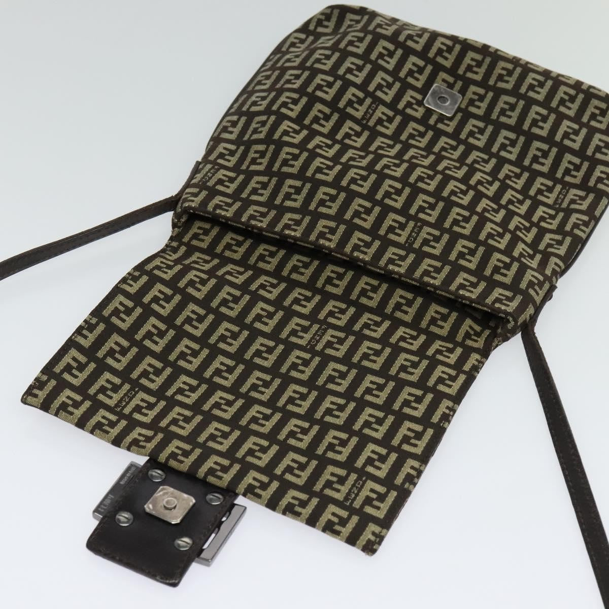 Fendi Mamma Baguette Shoulder Bag Canvas, BROWN, CANVAS, Shoulder bag