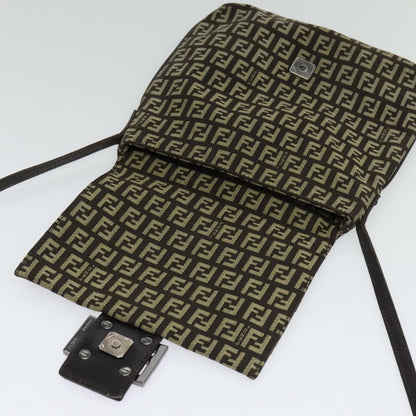 Fendi Mamma Baguette Shoulder Bag Canvas, BROWN, CANVAS, Shoulder bag