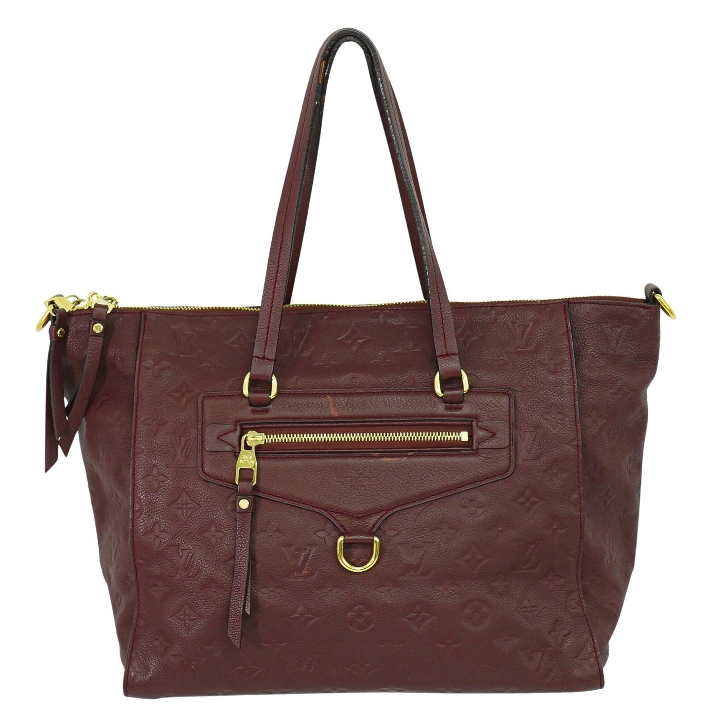 Louis Vuitton Lumineuse Handbag Monogram Empreinte Leather, BURGUNDY, LEATHER, Handbag