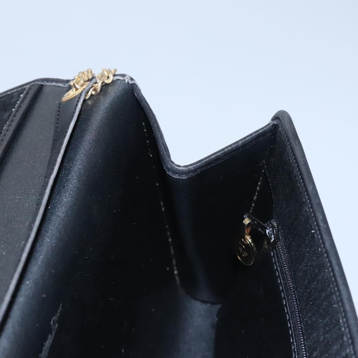 Christian Dior Vintage Chain Flap Shoulder Bag Diorissimo Canvas, BLACK, CANVAS, Shoulder bag