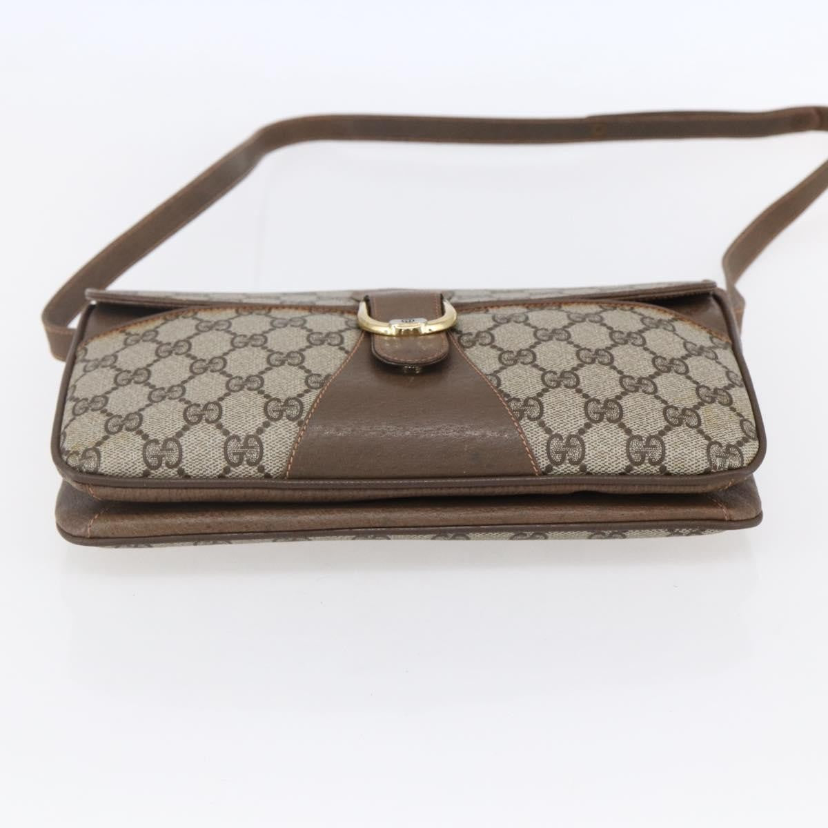Gucci Vintage Shoulder Bag GG Canvas and Leather, BEIGE, CANVAS, Shoulder bag