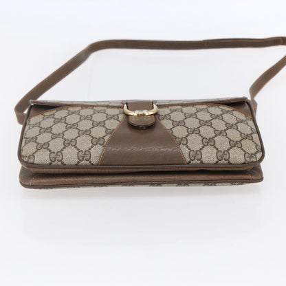 Gucci Vintage Shoulder Bag GG Canvas and Leather, BEIGE, CANVAS, Shoulder bag