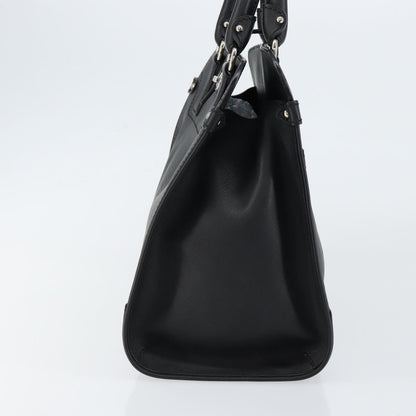 Salvatore Ferragamo Gancini handbag Leather, BLACK, LEATHER, Handbag